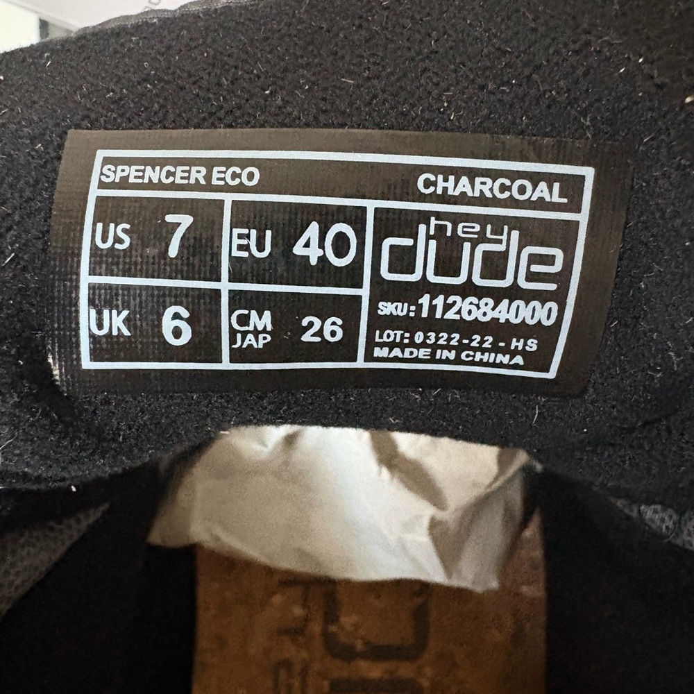 NWT Hey Dude SPENCER ECO LightShell Boots Charcoal Men’s 7 - Picture 8 of 8